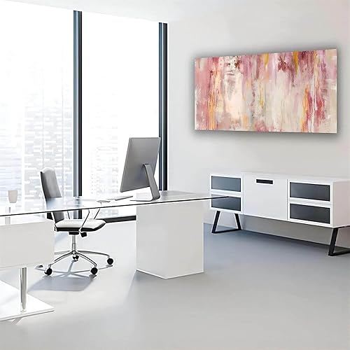 Miniatura 4 de Kureful Lienzo decorativo de pared rosa, pinturas abstractas, decoración de habitación para adolescentes y niñas, decoración artística de pared para