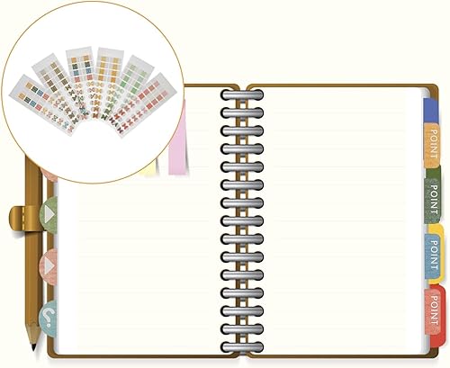 Miniatura 7 de NUOBESTY Notas para libros, 6 hojas, etiquetas adhesivas para cuadernos, pestañas adhesivas para libros