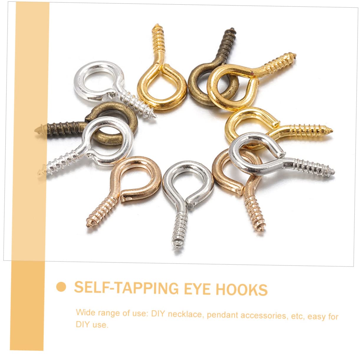 Balacoo Strong Craftsmanship Metal 600pcs Eye Bolt Screw Hooks for DIY Pendant Jewelry Making Supplies