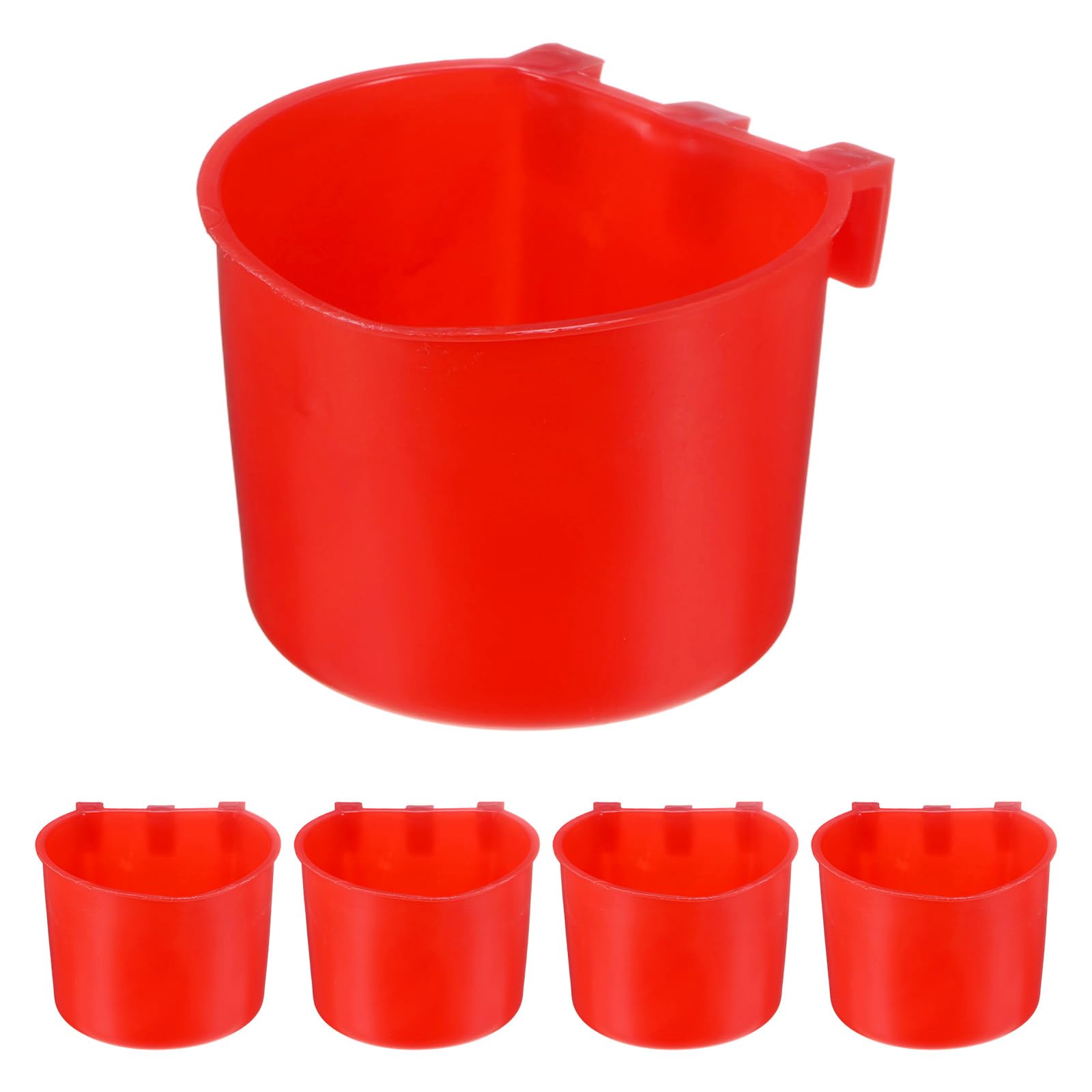 M METERXITY 5-Pack Bird Cage Cups 7 oz Plastic Red