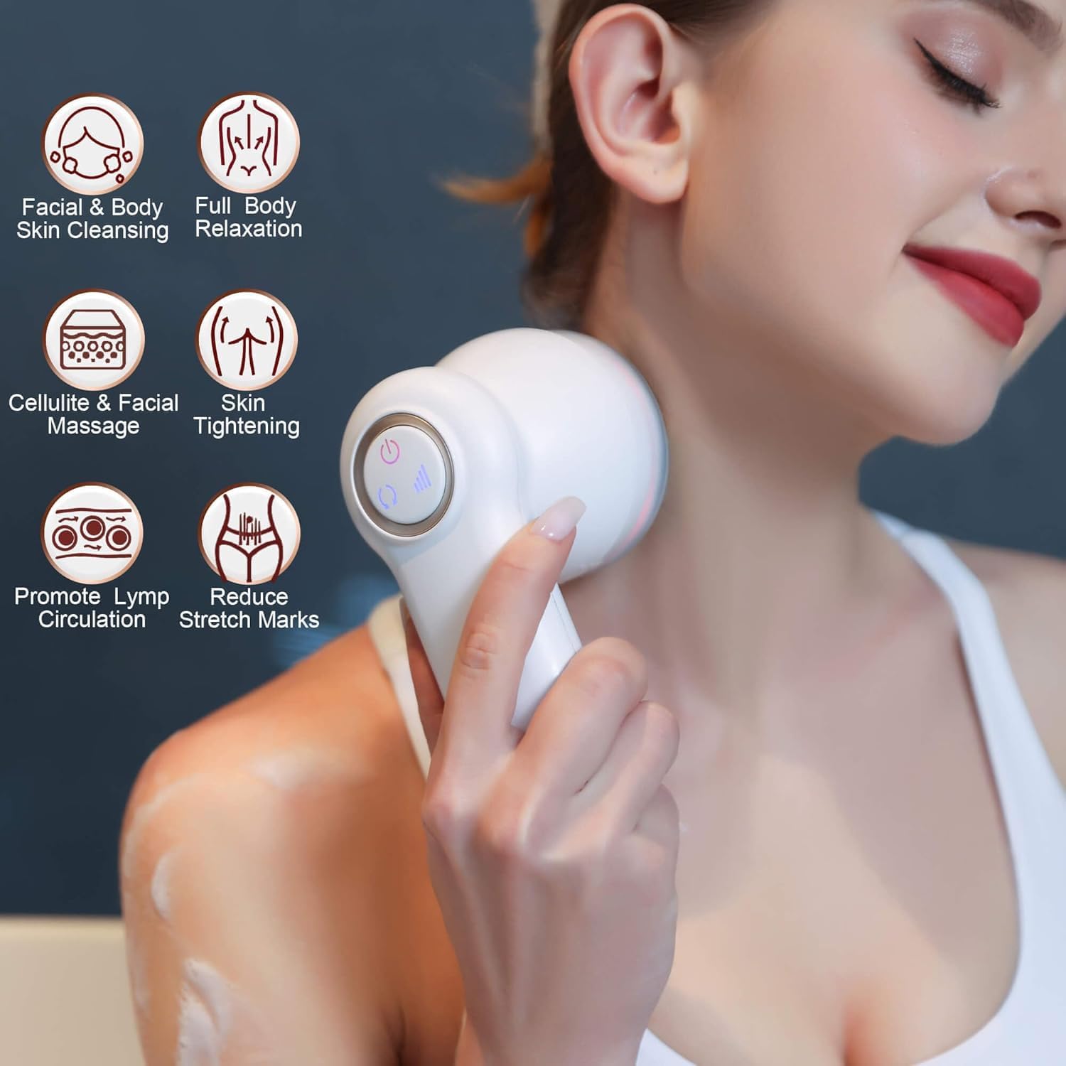 CLOYSTER Electric Back Massor, Handheld-Salelite Massage Full Body Massage 3 Massage 3 Massage Heads with 2 rotation 6 level speed sculpting machine, 2 directions of IPX6 waterproof CLOYSTER Electric Back Massor, Handheld-Salelite Massage Full Body Massage 3 Massage 3 Massage Heads with 2 rotation 6 level speed sculpting machine, 2 directions of IPX6 waterproof