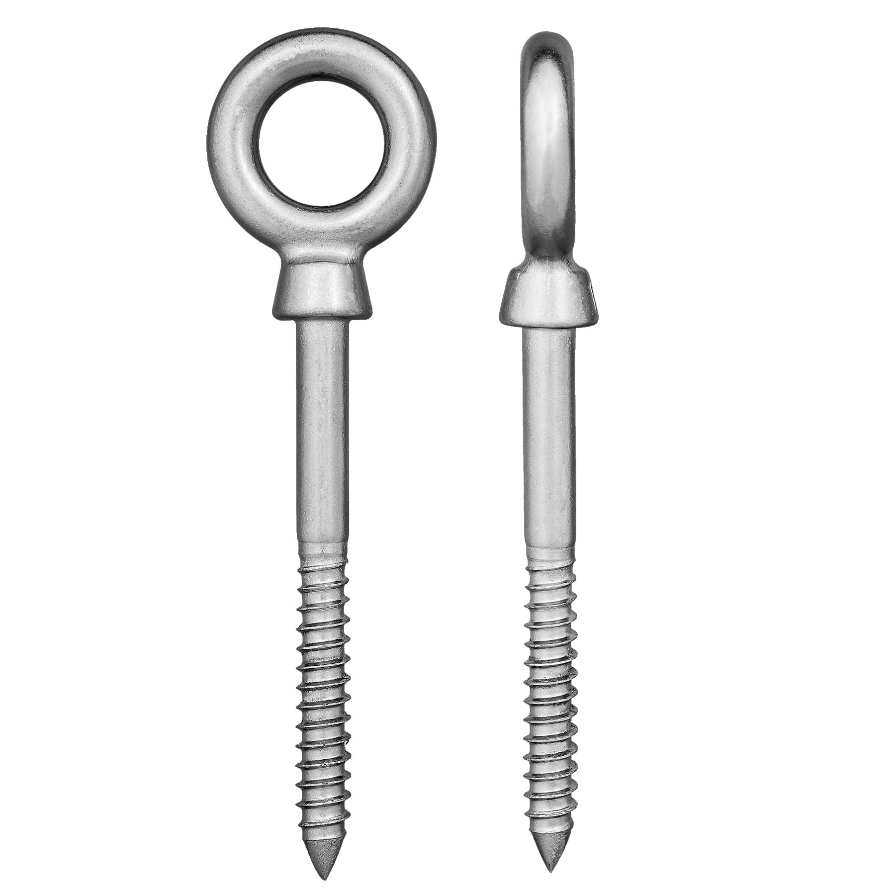 DSM – Augbolzen 6 x 60 mm – mit Holzgewinde – Edelstahl A4 – 50 Stück | [TrueSpec Präzision] Ringschraube Ösenschraube Schrauböse Augenschraube – Aufhängung für Holz, Garten, Boot, Ketten, Seil