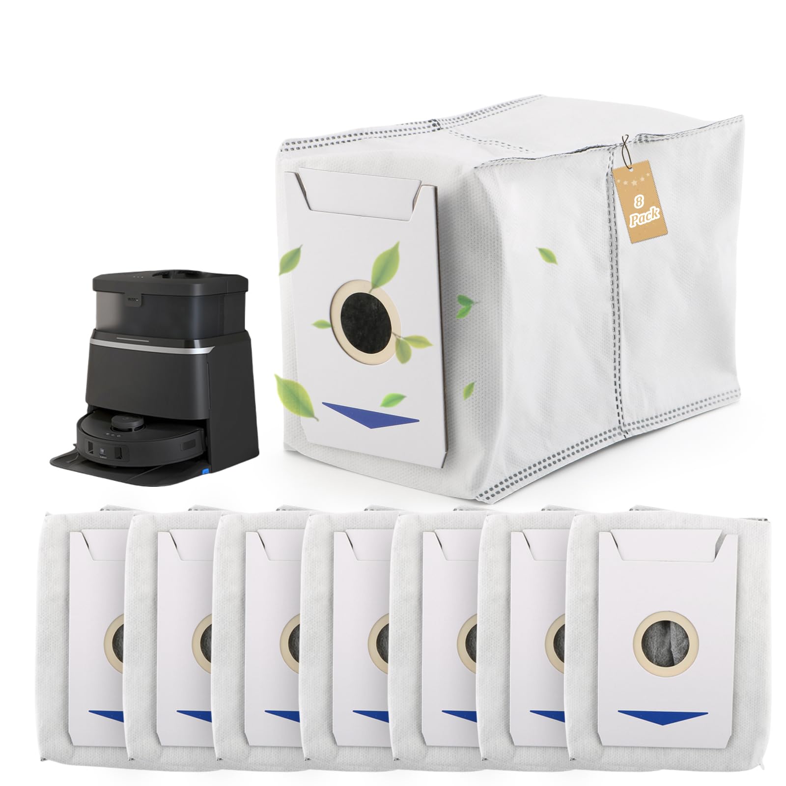 Produktbild von 8er-Pack Staubbeutel Für Ecovacs Deebot T30 PRO Omni / T30 Omni – 3L Kapazität, 4-lagiges Filtersystem