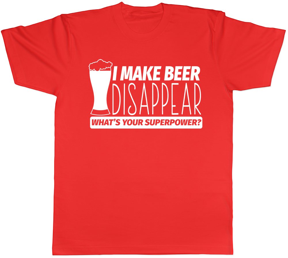 I Make Beer Disappear What's Your Superpower? Mens Short Sleeve T-Shirt Red