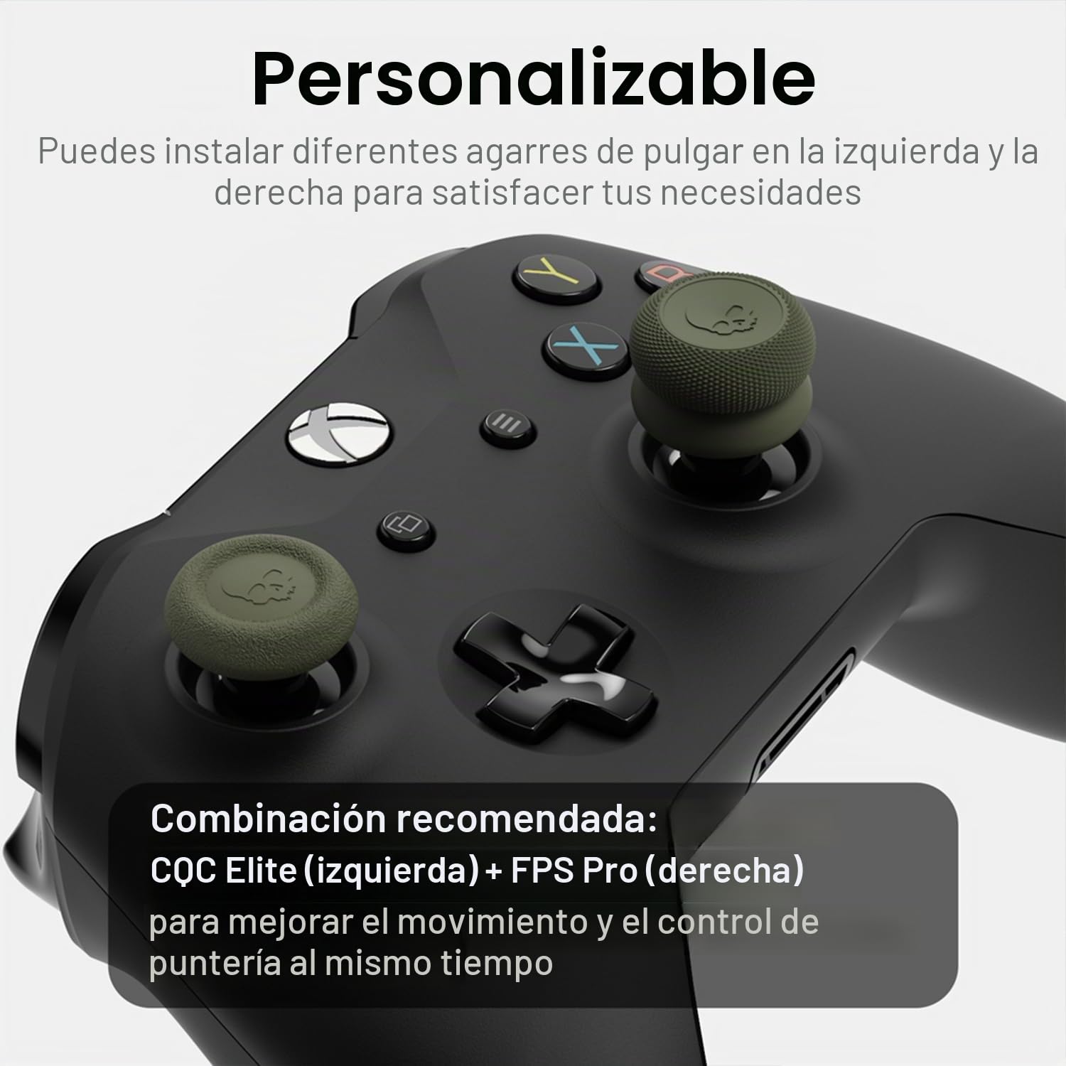 Skull & Co. Skin, CQC and FPS Thumb Grips Joystick Cap Analog Stick Cover for Xbox (XSX/XB1) Controller - Black, 3Pairs(6pcs)