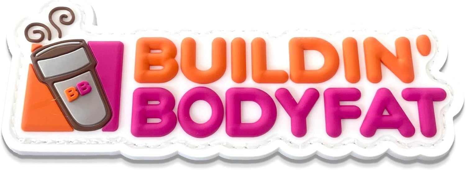 Buildin' Bodyfat Creative Humor Military Tactical Morale Patch - Funny Tactical Patches, PVC Rubber Hook & Loop Fastener, Patches for Backpacks, Military Uniforms, Jeans, Jackets, Vests, Hats & More