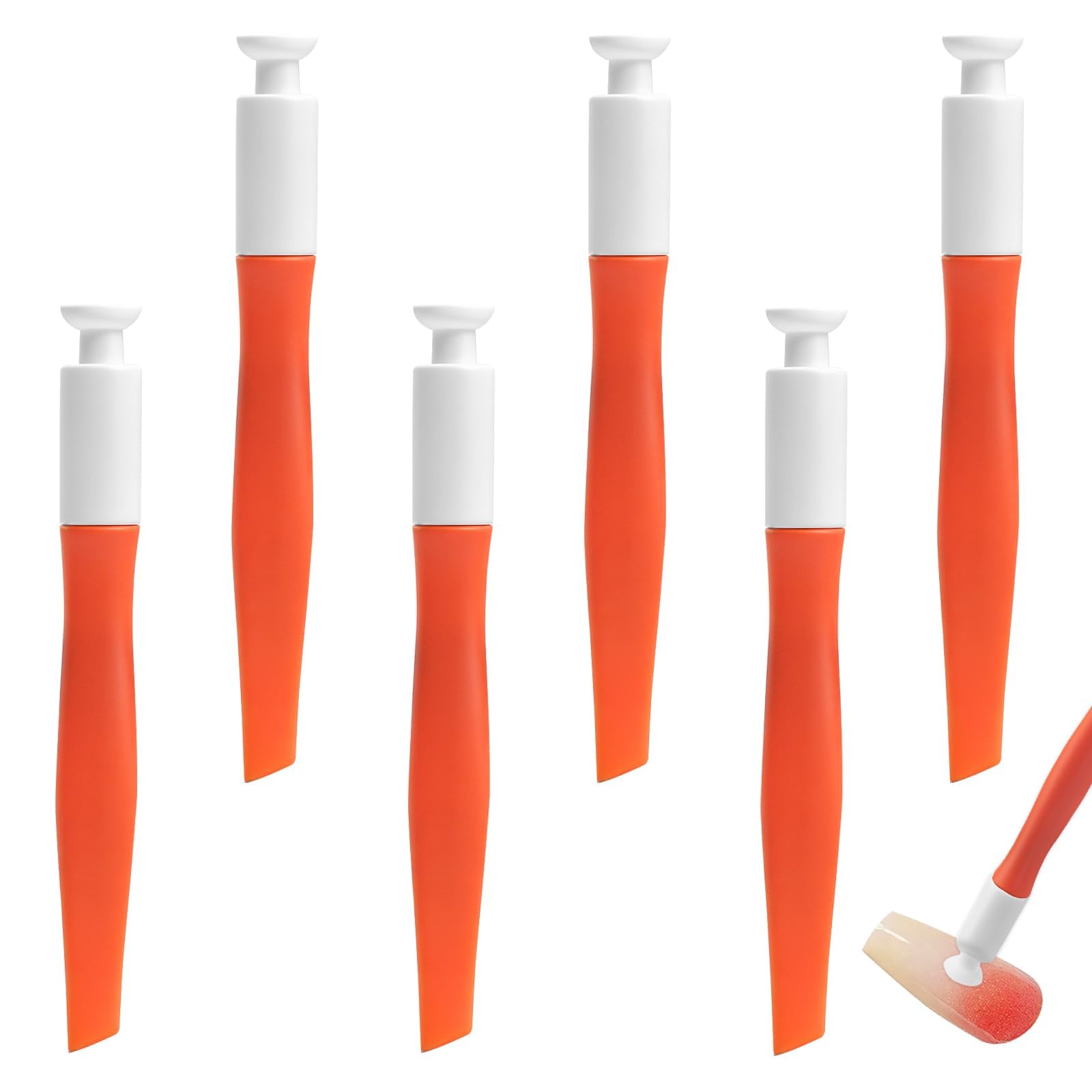 6PCS Nail Art Tools, Long Nail Helper Tool with Orange Suction Cups, Professional Nail Art Brushes DIY Nail Creations, Essential Supplies for Professionals-image-28