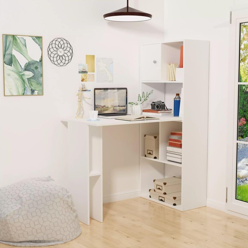 Furnituredeals Escritorio con estantería 114 x 60 x 145 cm Blanca.Questa Escritorio ha una