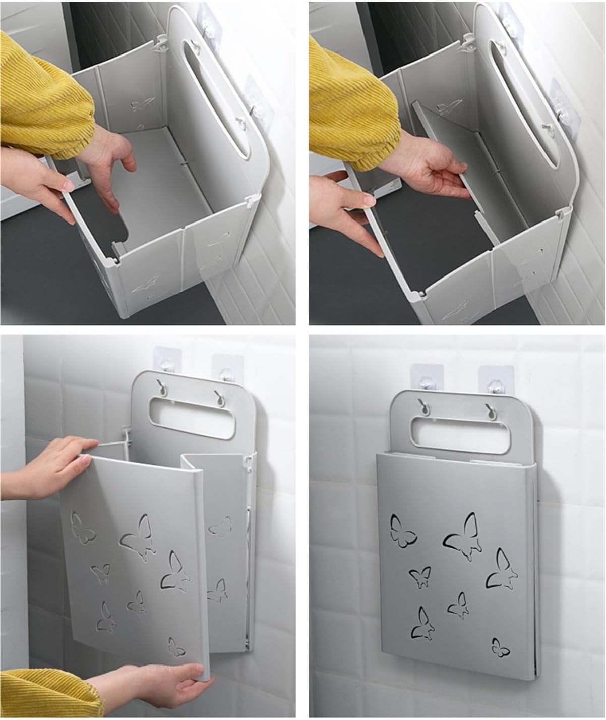 Storage Boxes Hanging Dirty Clothes Storage Basket Foldable Clothes Changing Laundry Basket Household Clothes Basket Laundry Basket/Gray Bo*Ed/Size