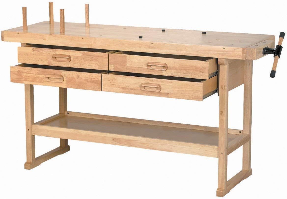 Windsor Design Workbench with 4 Drawers, 60 Hardwood Work Bench