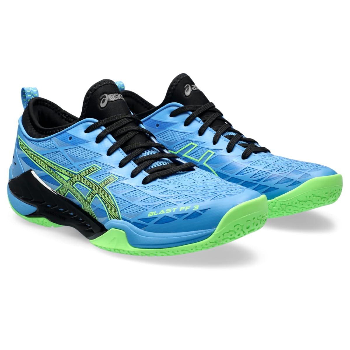 ASICS Men's Blast FlyteFoam 3 Handball Shoe, 8, Waterscape/Lime Burst