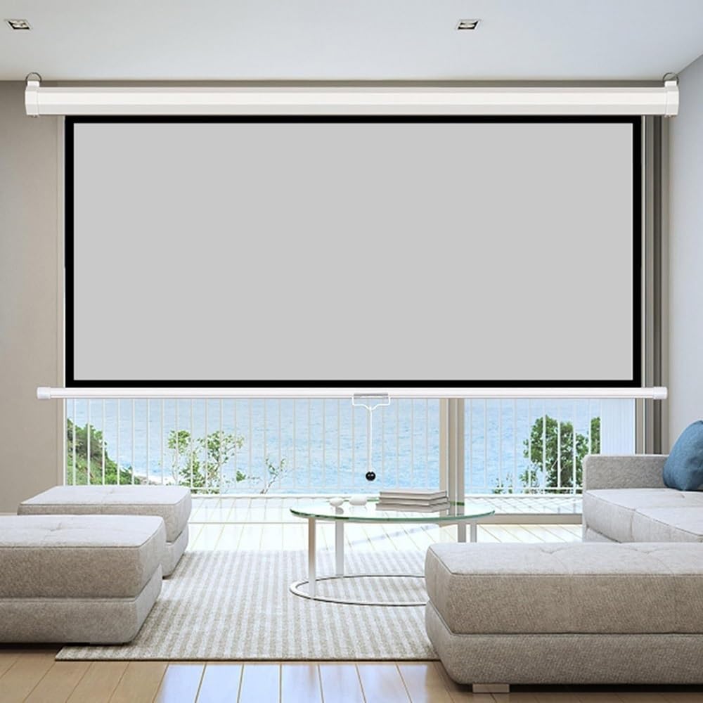 Schermo di proiezione portatile, Schermo for proiettore a scomparsa bianco 60/72 pollici 16:9/4:3(60 Inch 4:3)