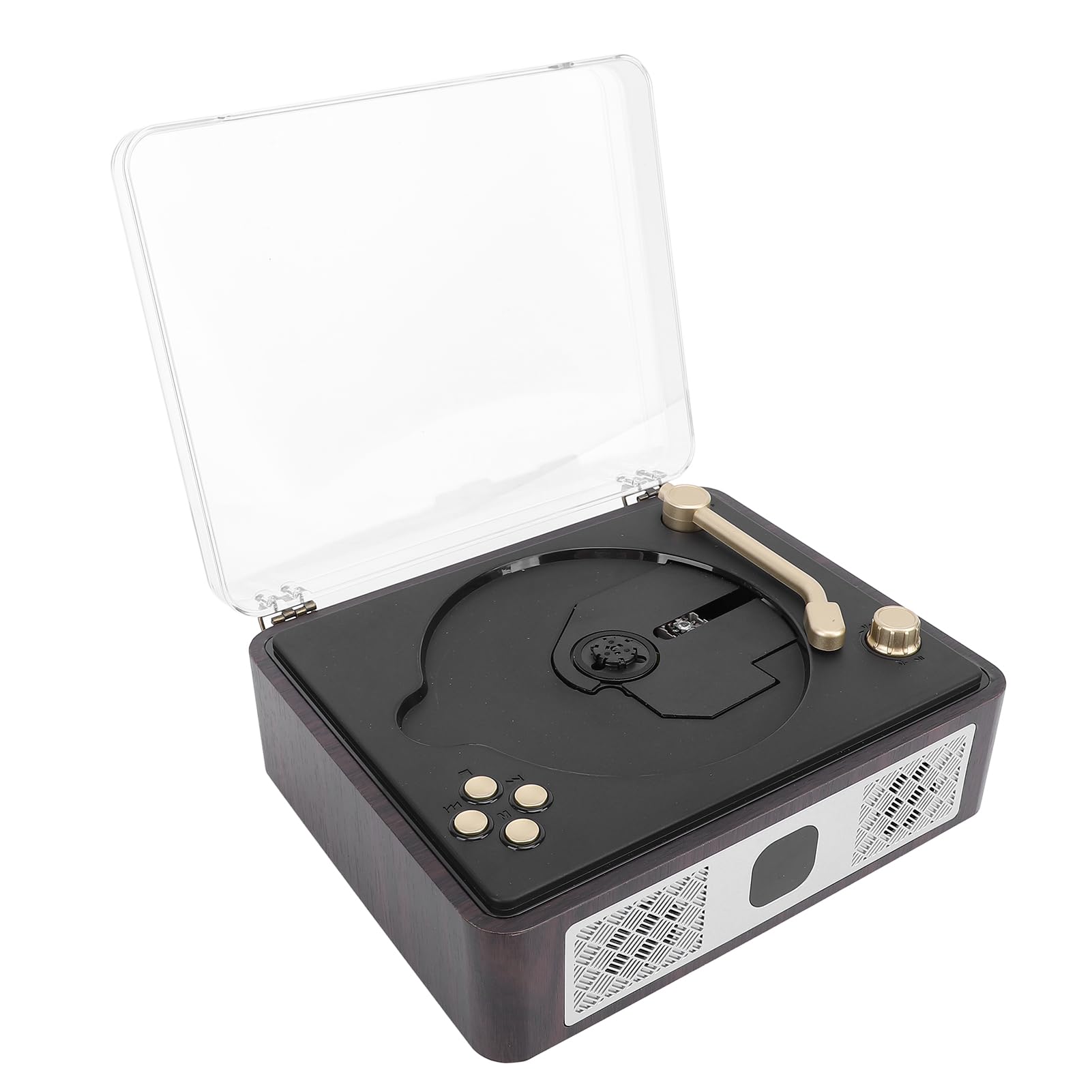 Vintage Doppio Altoparlante HiFi BT Lettore CD per gli amanti della musica Nostalgici Batteria Ricaricabile Scatola di Legno