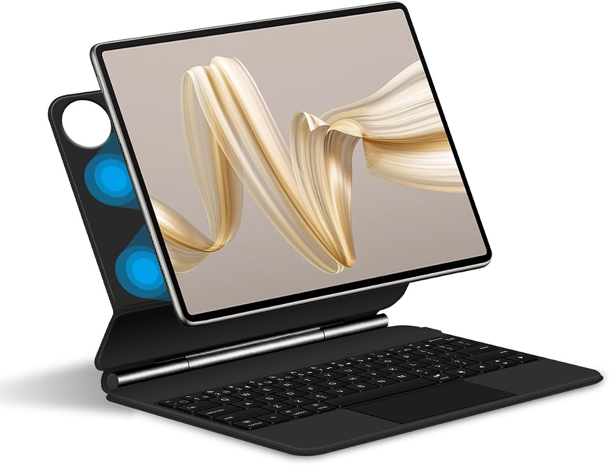 Keyboard Case for Huawei MateBook E Go 12.35", Magnetic Floating Cantilever Stand, Ultra-Slim Protective Case with Backlit Keyboard, Multi-Touch Trackpad
