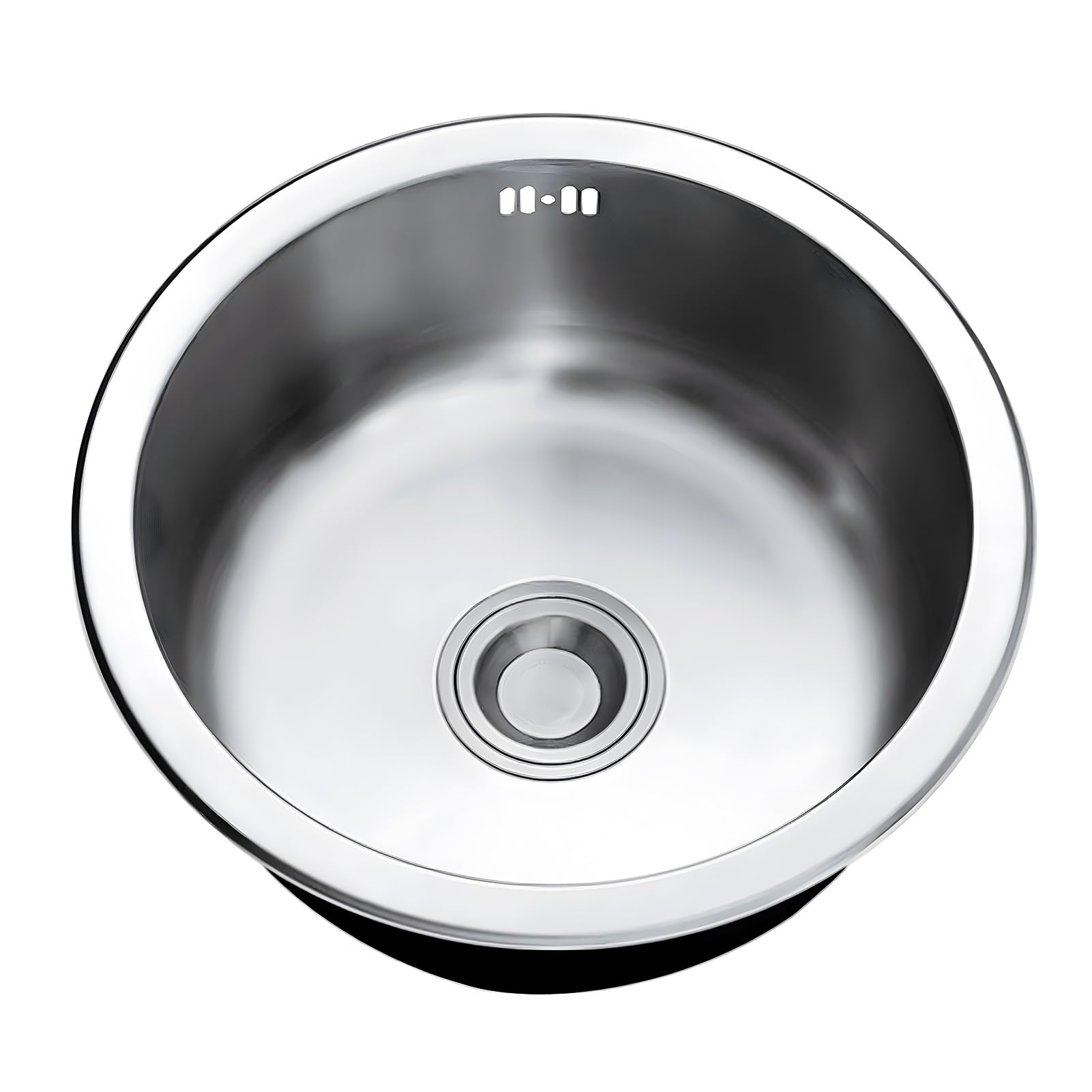 ZQFHSX Silver Round Bar Sink With Drain Accessories, Stainless Steel Small Kitchen Sink, Wet Prep Cup Washing Pool, Basement Workstation For Drop In & Undermount(30x30x17cm)