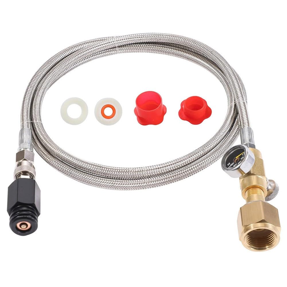 Bezpośredni adapter cylindra zbiornika z manometrem węża 152.4 cm i do zaworu wydechowego