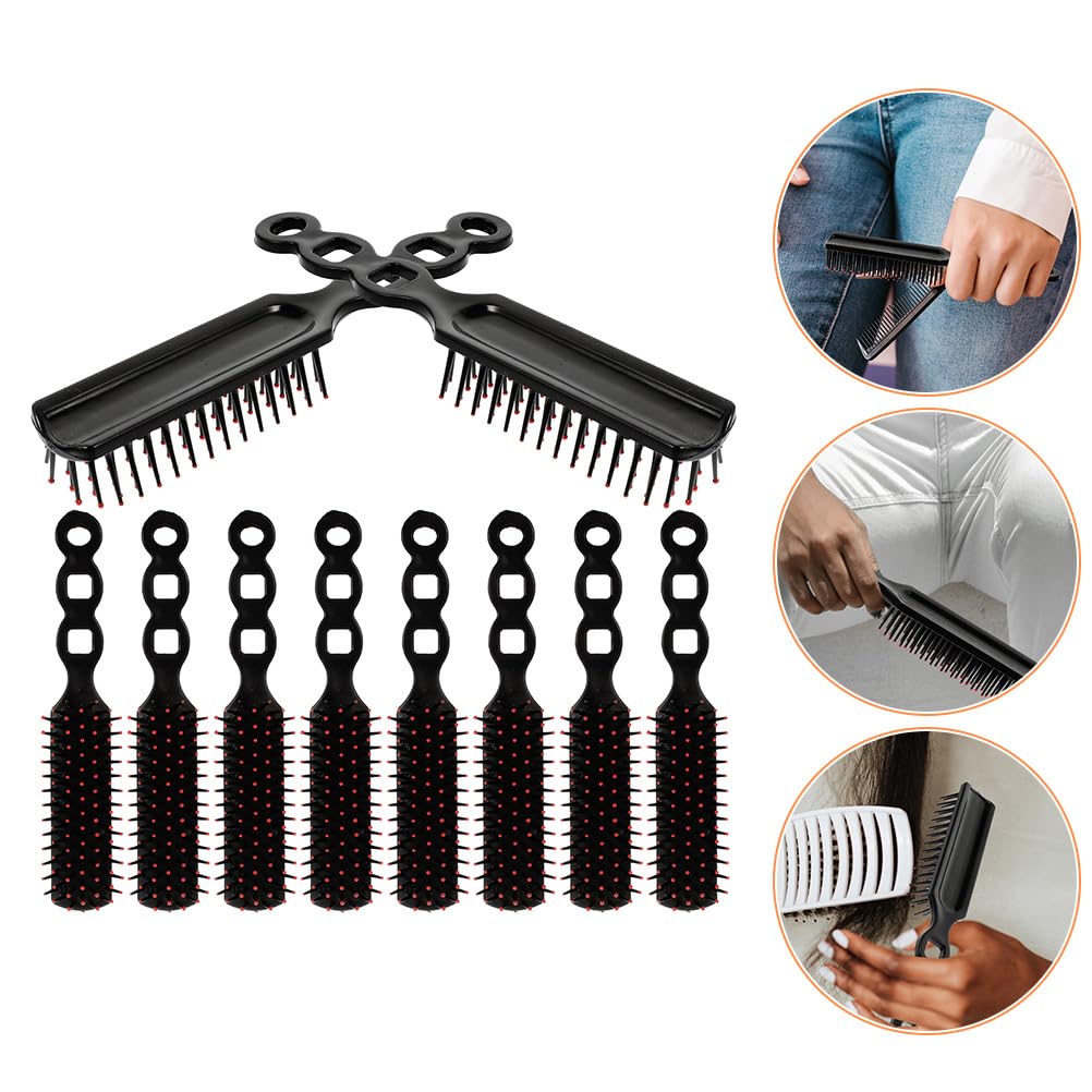 POPETPOP 24 Pack Hair Brushes Bulk, Black Detangling Hairbrush Multipack for Women Men - Image 2