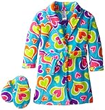 Sleep & Co Girl's Plush Heart Bathrobe and Slipper Gift Set