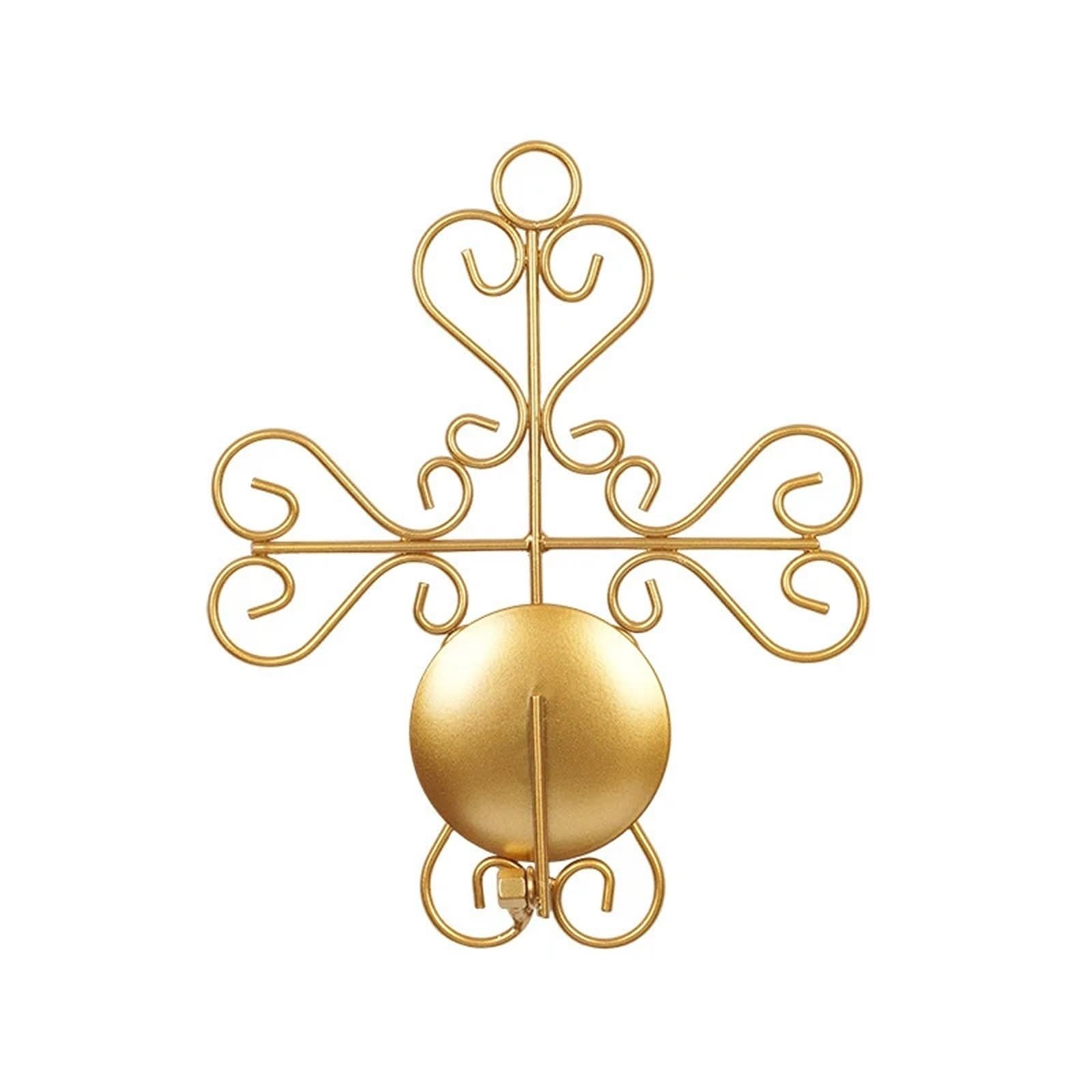 Golden Metal Candlestick Wall Hanging Candle Stand Home Candlelight Dinner Decoration For Bathroom Bedroom Hallway