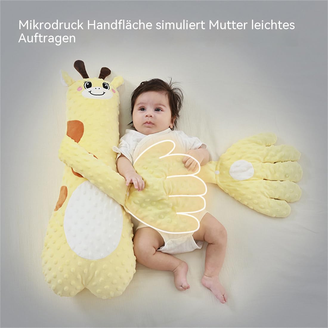 MEIION Klopf-Kissen 62cm – Interaktives Plüschkissen mit verstellbaren Modi & Fernbedienung, Einschlafhilfe, hautfreundlich, ergonomisches Schlafkissen