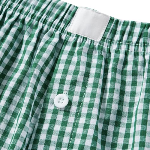 Image of Women Y2k Gingham Boxer Shorts Plaid Striped Cute Mini Bloomers Elastic Waist Loose Fit Summer Shorts