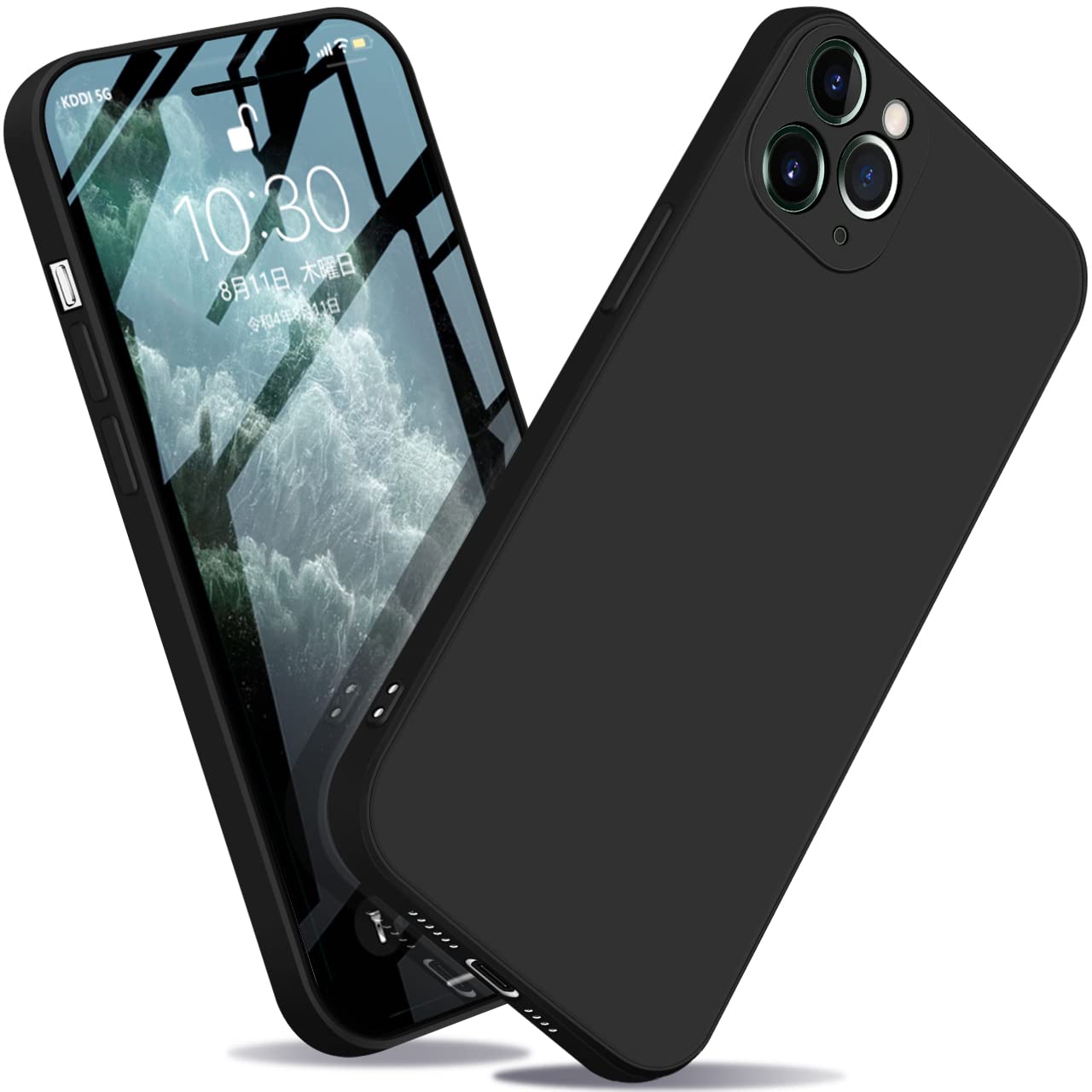 iPhone11Pro ケース シリコン 耐衝撃 レンズ保護 薄型 いpほね11pro スマホケース 指紋防止 ソフト ワイヤレス充電対応 ストラップホール付き （ブラック）