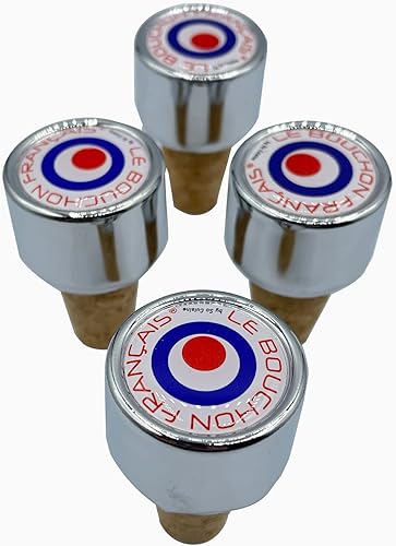 Miniatura 4 de So Apero Juego de 4 tapones reutilizables para botellas de vino para vinos blancos o tintos, fabricados en Francia (Metrópolis)