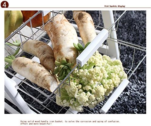 Rolling Wood Kitchen Island Storage Trolley Utility Cart Rack with Storage Drawers/Baskets Dining Stand with Wheels White