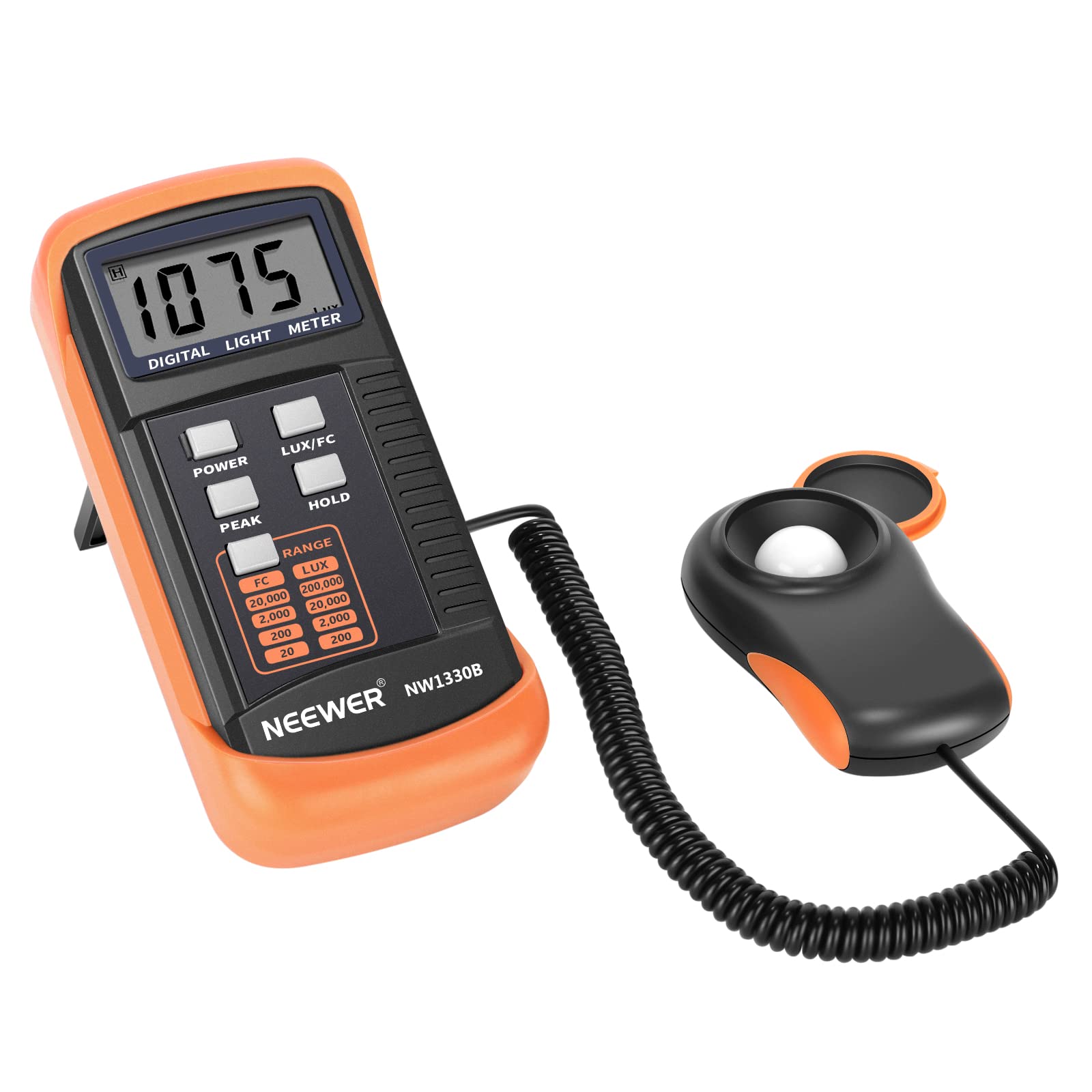 Neewer Light Meter, Digital Illuminance/Light Meter, 0-200,000 Lux Luxmeter with LCD Screen for Plants LED Lights Indoor Outdoor Light Tester