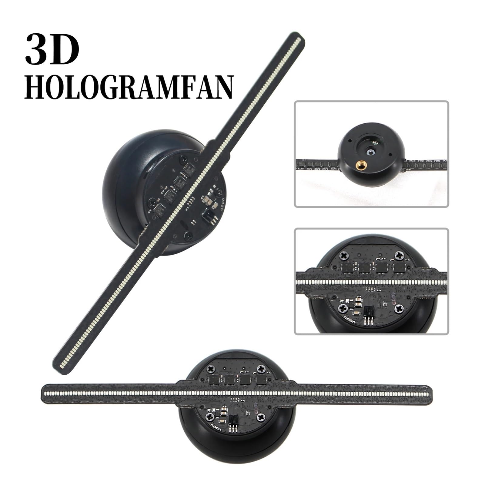 18 cm Holograficzny Projektor LED 3D Wentylator Maszyna Reklamowa Ekran Dekoracyjny 7,1 cala bez opóźnień