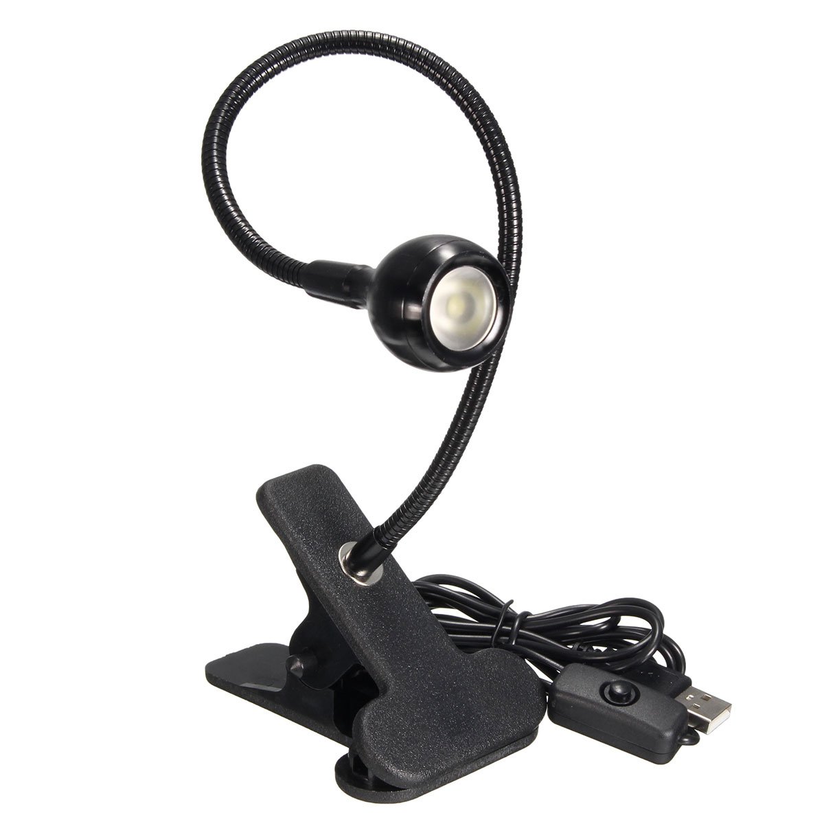 USB Flessibile Lettura LED Luce accanto a letto Scrivania Lampada da Tavolo Clip sulla Luce del Libro