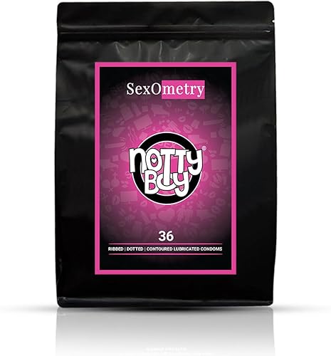 Miniatura 1 de NottyBoy - Preservativos 3 en uno con múltiples texturas para hombre, 36 unidades (acanalado, punteado, con forma anatómica) ajuste a la medida