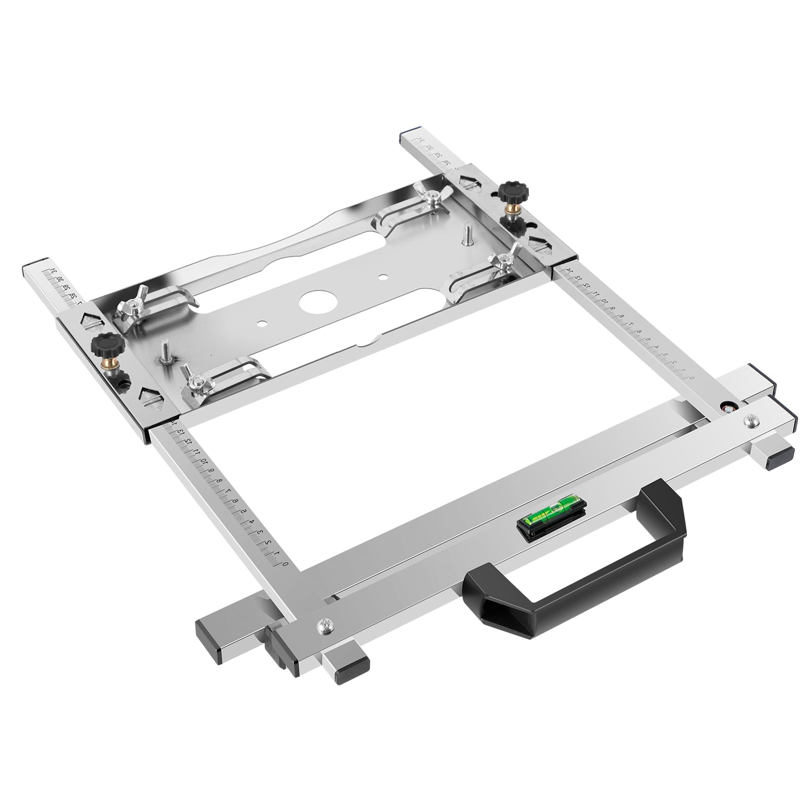 Guía de borde de máquina de corte, guía de rasgado de doble riel para sierras circulares, herramienta de posicionamiento y corte de carpintería (cortador pequeño, plateado)