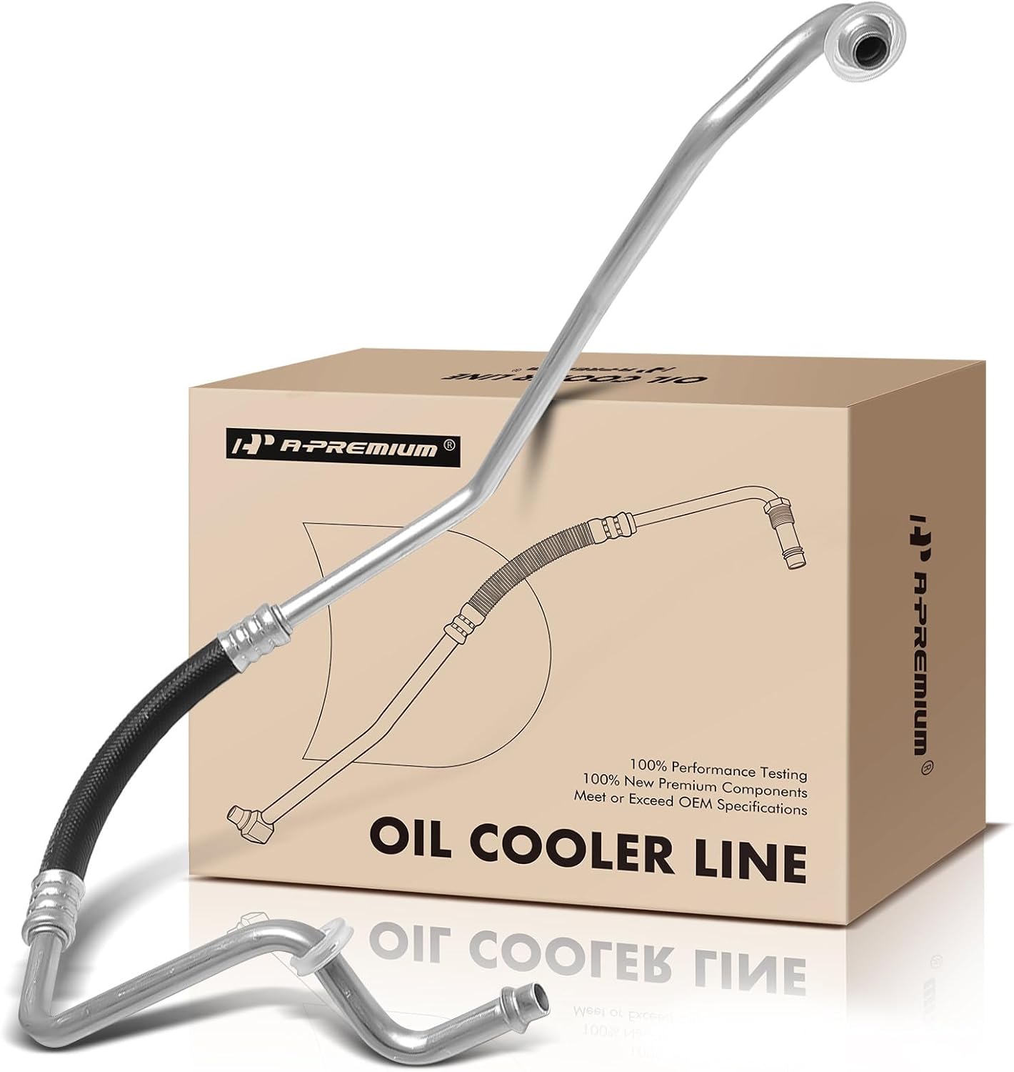 A-Premium Automatic Transmission Oil Cooler Line Hose Assembly Compatible with Chevrolet Silverado 2500 HD, Silverado 3500 & GMC Sierra 2500 HD, Sierra 3500, 2001 2002 2003, 8.1L, 5 Speed Transmission