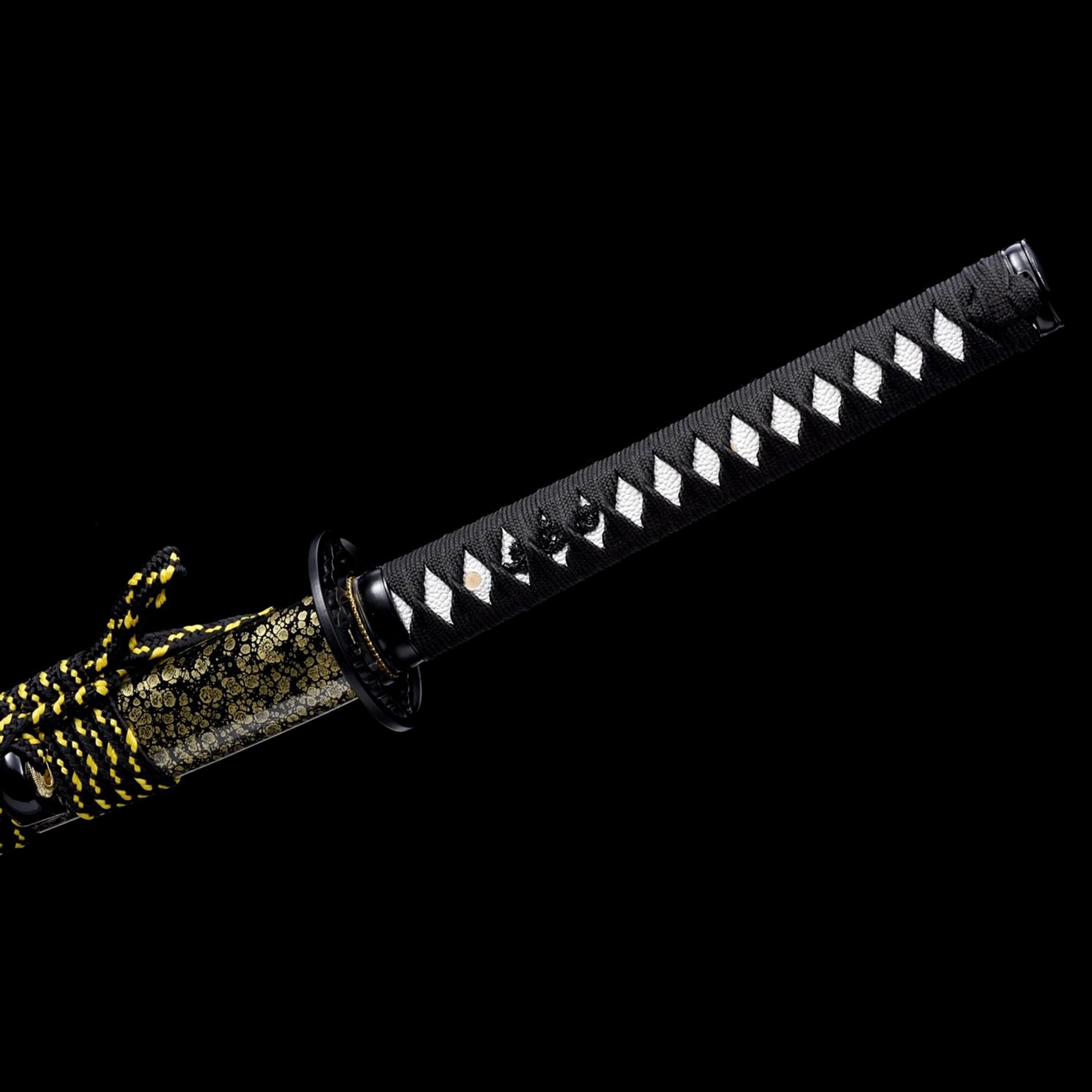 Espada samurái de Madera con Vaina, Hoja de Palisandro Natural, Katana Hecha a Mano para Kendo, Cosplay, Regalo