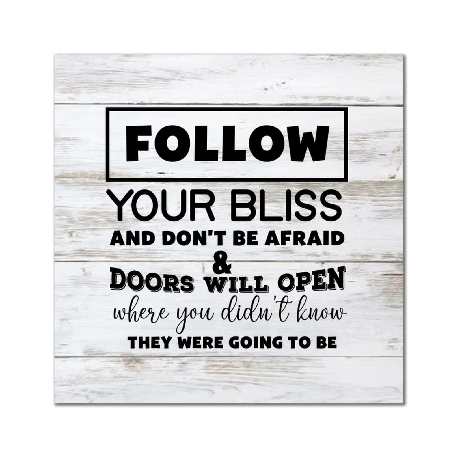 Cadre bois Follow Your Bliss pour une ambiance zen de bureau et salon