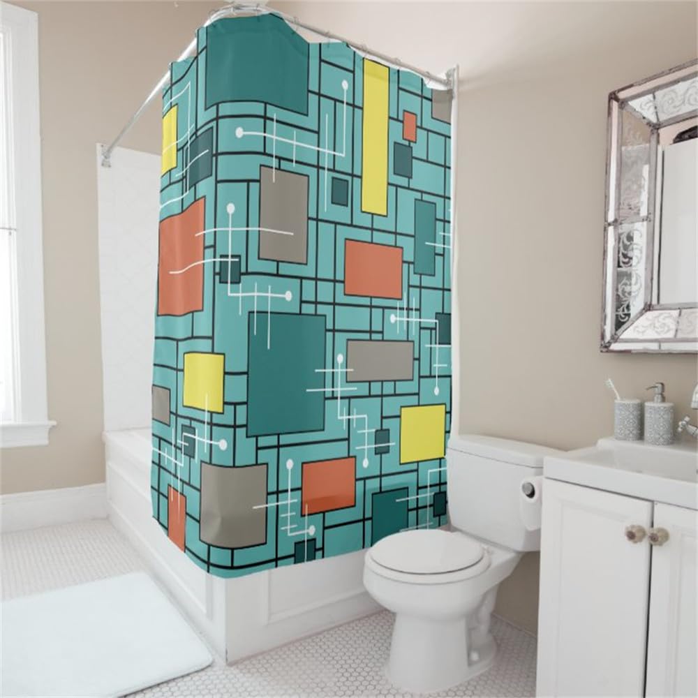 Stylowe zasłony prysznicowe z haczykami - wodoodporna dekoracja łazienki wzór LK8 180 x 180 cm - nowoczesne akcesoria domowe do eleganckich łazienek