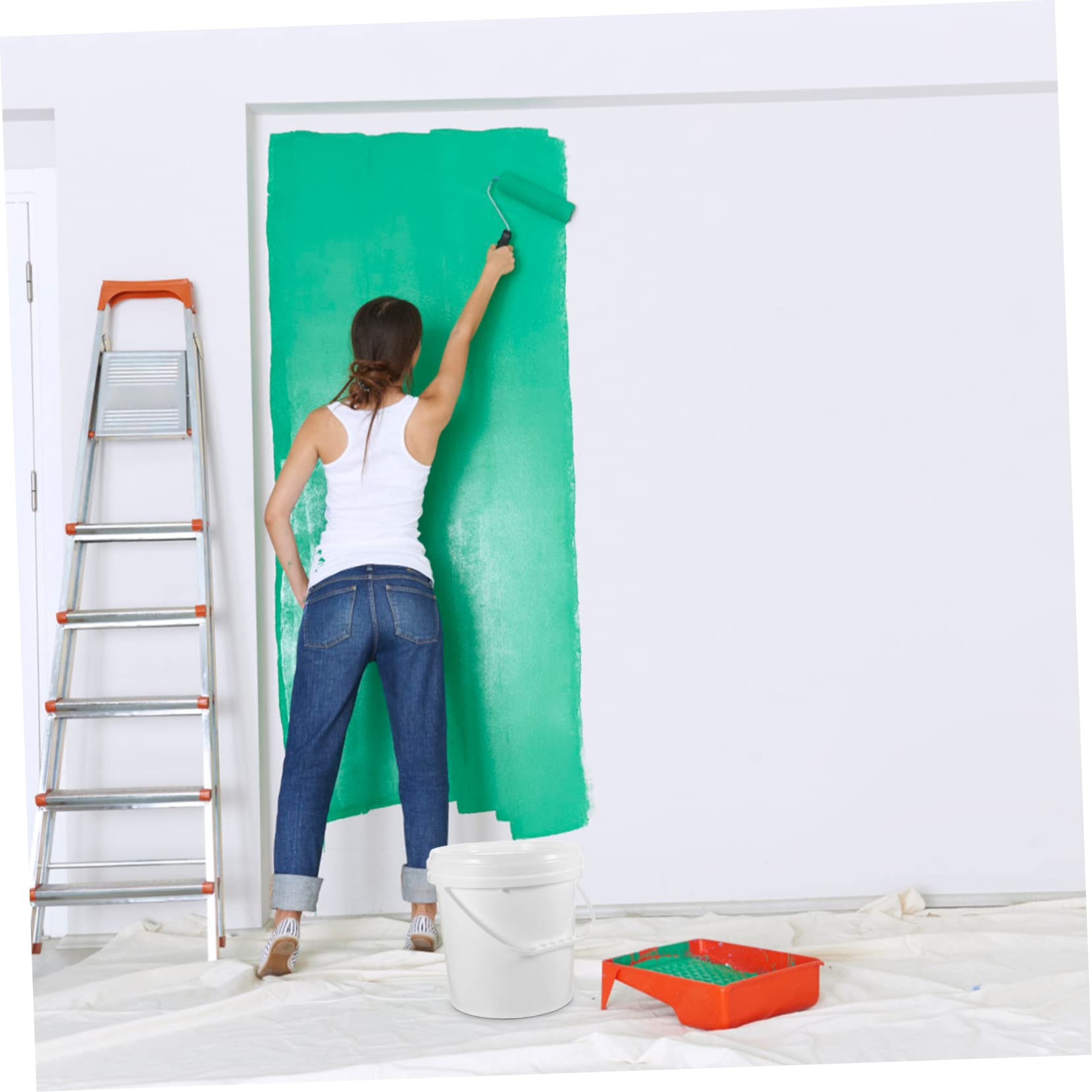 Cubo de Pintura Blanco de Hdpe de 10 litros con Tapa | Cubo Redondo para Arte, Envase Hermético, Apto para Aceite y Embalaje Químico