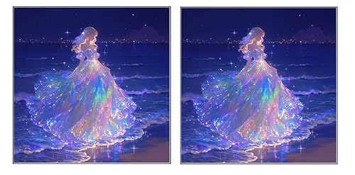 5D Diamond Painting Kit Set di 2 Pezzi, Principessa Stellare,
