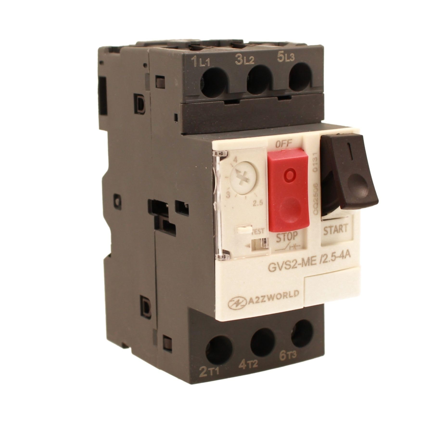 Salvamotore Termico 3P Tripolare per Protezione Motore, Regolabile 2.5-4A 1.5KW, Interruttore Termico Motore 2.5 Moduli DIN, 690V AC Per Monofase e Trifase