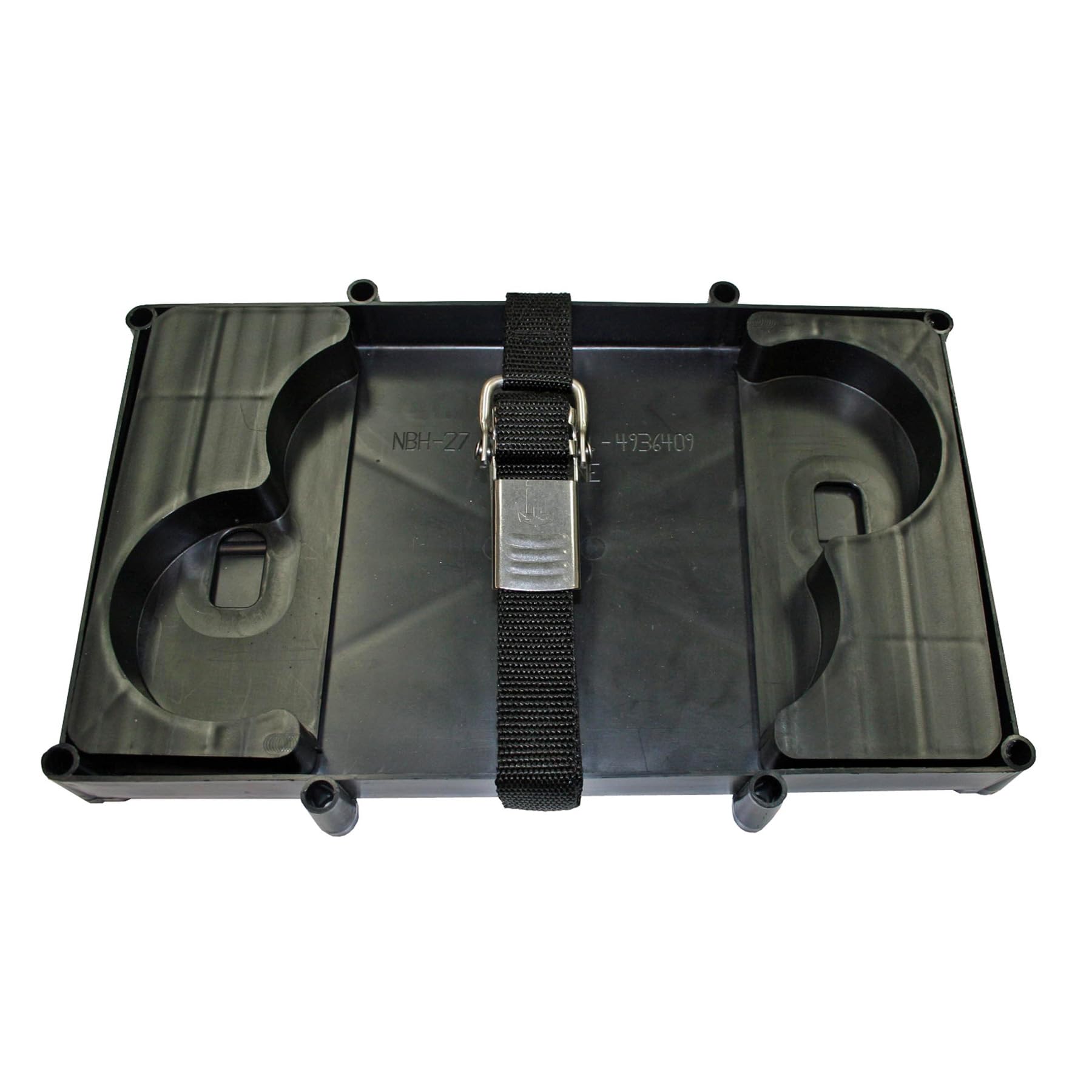 T-H Marine Optima Battery D27M and D31M Series Tray Holder with Poly Strap - Rugged Replacement Battery Box is UV and Corrosion Resistant - 8 Mounting Slots