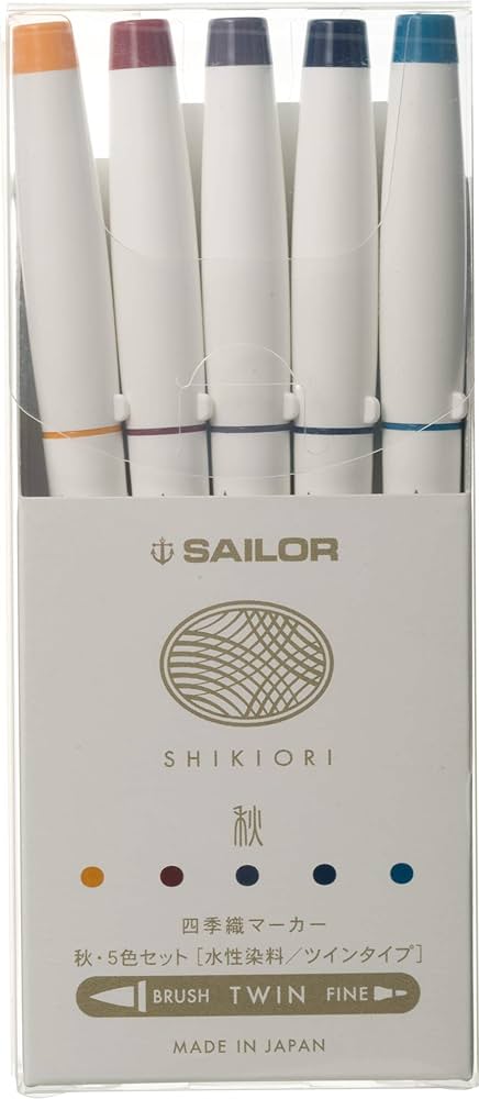 Amazon.co.jp: セーラー万年筆 水性ペン 四季織マーカー 秋 5色