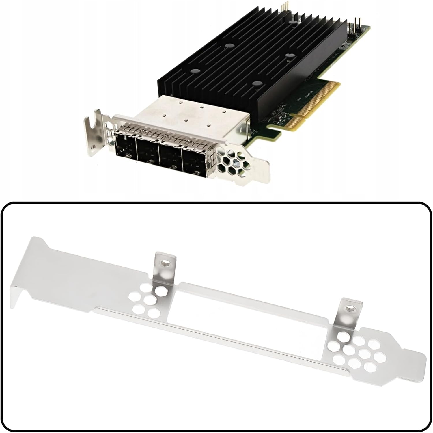Computer Full Height GPU Bracket Silver Compatible with LSI 9305-16E 9206 9207-16E 9400-16E 9500-15E Model