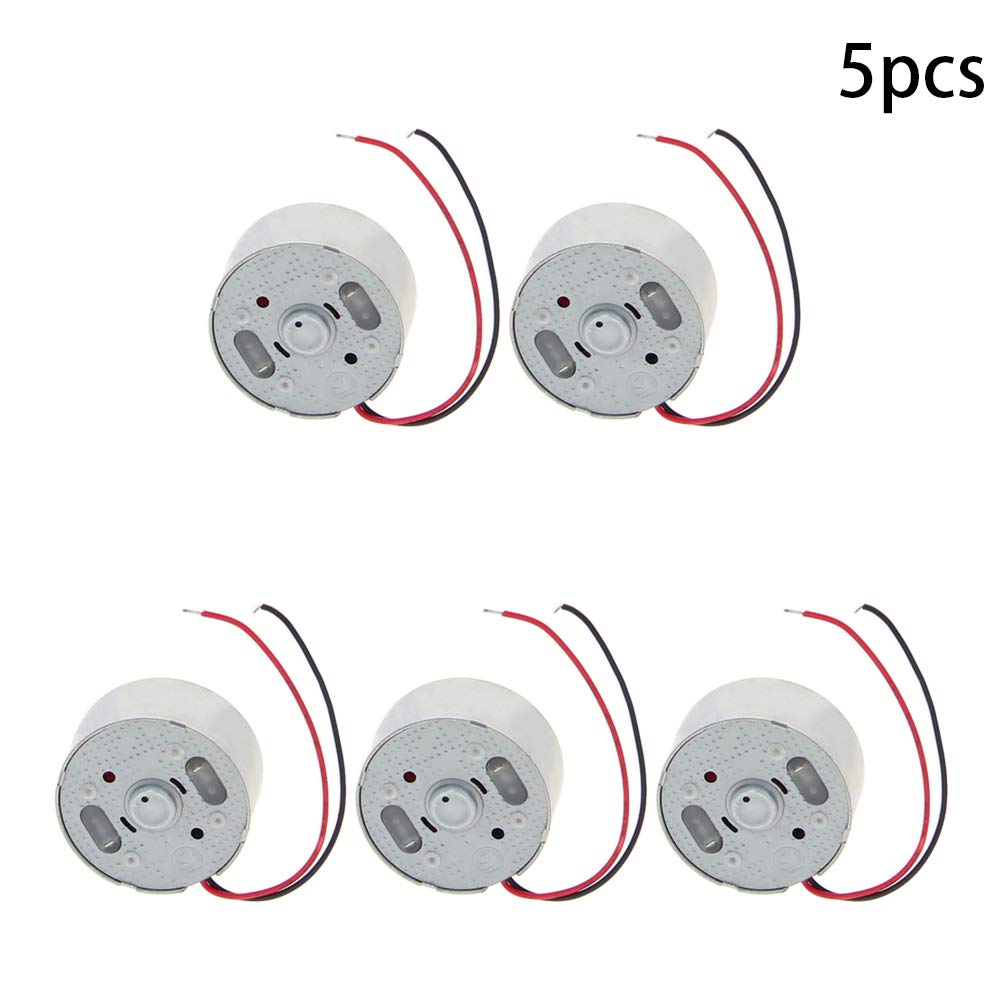 Fielect 5Pcs 6V DC Motor with Wire 7000RPM Micro Motor Electric Motor Round Shaft for RC Boat Toys Model DIY Hobby