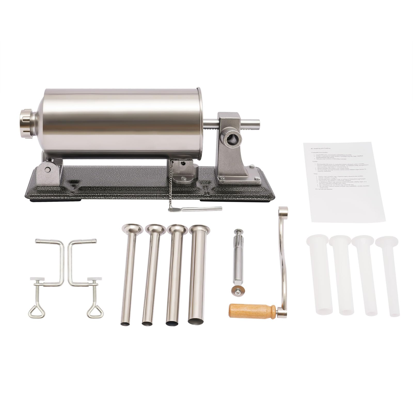 4L Edelstahl WurstfüLler Maschine WurstfüLlmaschine Wurstspritze Wurstpresse Hausgemachte Manuelle Wurstmaschine KüChenmaschine Horizontale Professionelles Hausgemachtes WurstfüLlrohr