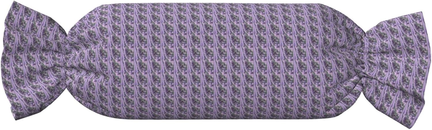 Lavender Flower Print Candy Cylindrical Eco-Friendly Pillow Soft Velvet Living Room Bedroom Travel Decor