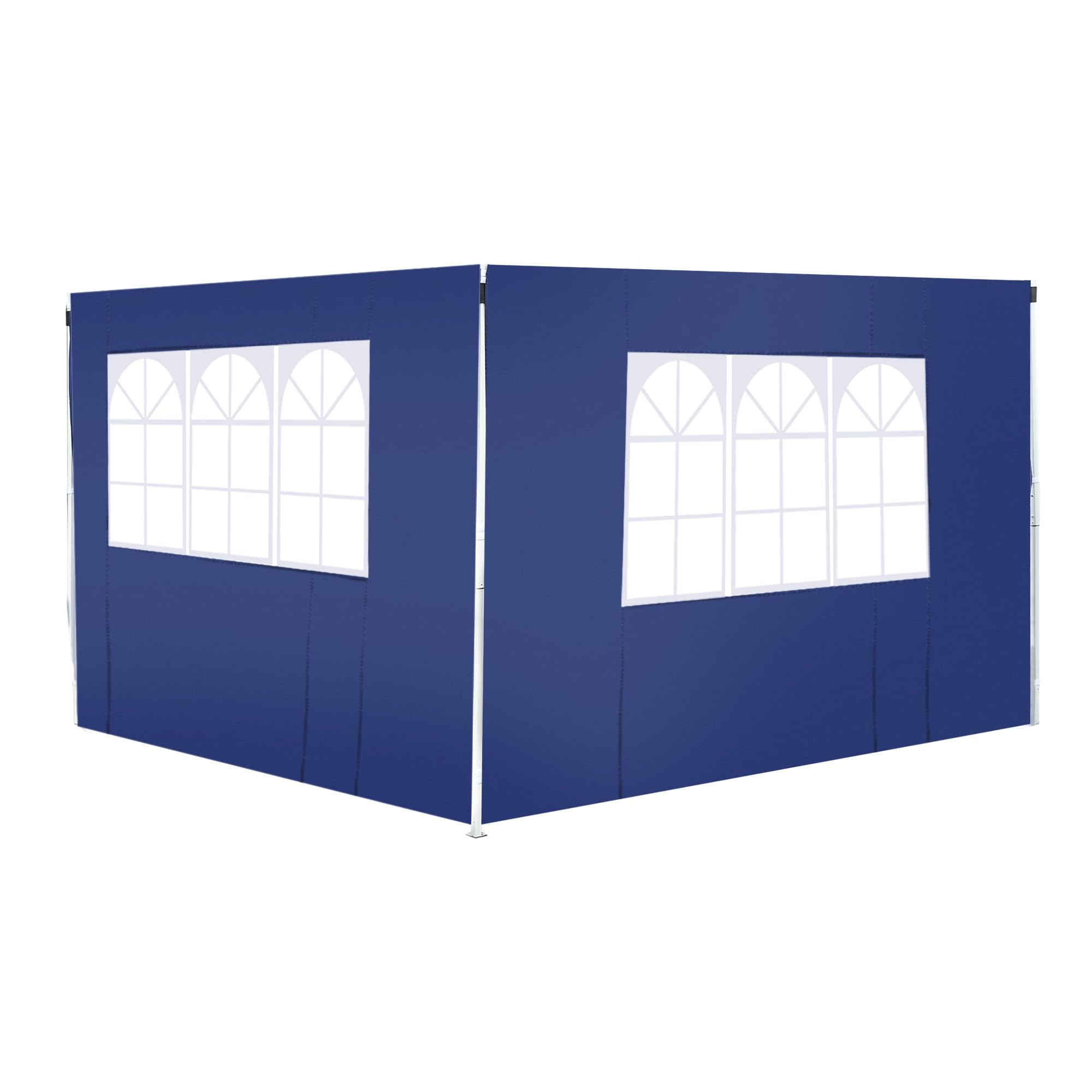 Outsunny 2 Paredes Laterales para Carpas de 3 x 3 m/3 x 6 m, 300x200 cm, Paredes Laterales de Repuesto para Cenador de Tela Oxford con Ventana, para Jardín, Exteriores, Fiestas, Azul