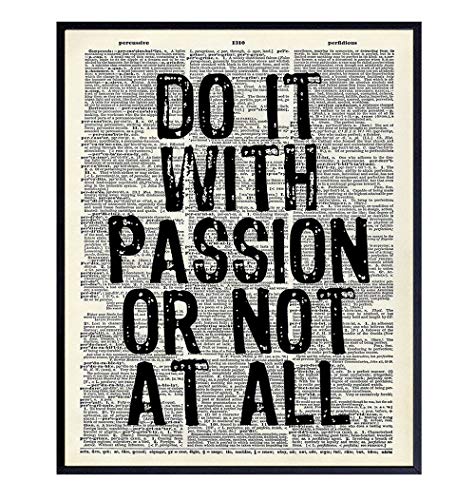 Motivational Passion Dictionary Art, Wall Decor Picture - 8x10 Upcycled