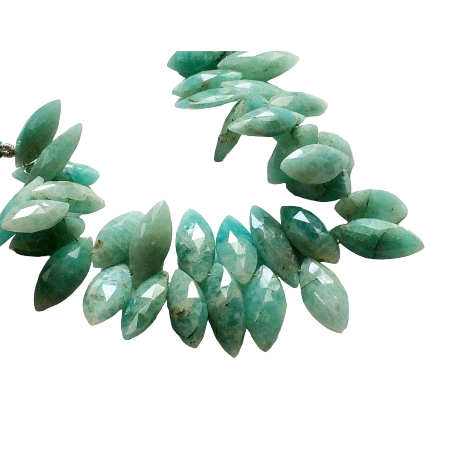 Amazonite naturelle perles marquise facettées 9x20mm calibrées sans défaut pour montage bijoux