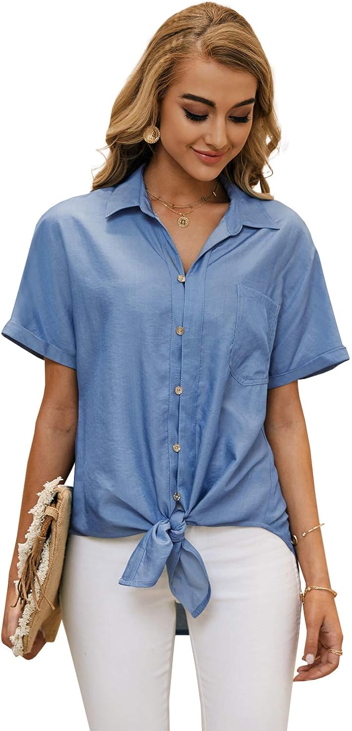 bow peep denim tie shirt